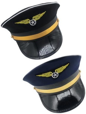 JEWEDECO Halloween-ankleidehut Für Jungen Und Mädchen Flugbegleiter-kostümzubehör Und Kapitänshut