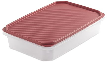 Tatay Tupper Hermético Top Flex 28,5x18,5x6 cm Plástico Libre de BPA | Tupper Hermético | Capacidad 2,1 L | Lavavajillas, Microondas, Nevera y Congelador | Cierre Hermético | Tapa a Presión, Rojo