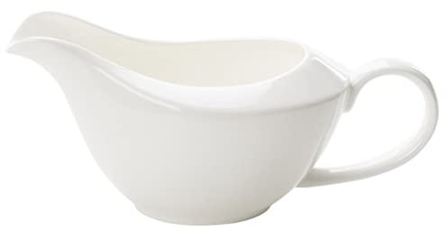 KOHUS Salsera Cocina Cerámica de cerámica Blanca con Mango, cafetera lechera lechera/Olla/Olla de Servicio/Olla de Crema de Leche Contenedor de Salsa