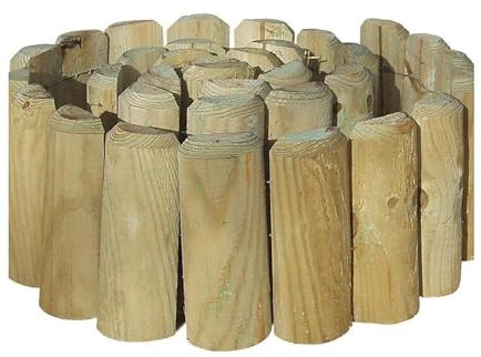 Wooden Garden Border Edging Roll Treated Timber Fence Flexible Outdoor Lawn Edging Rustic Wooden Garden Edging for Flower Beds Paths & Landscaping Easy to Install Border Fence 1.8m x 15cm