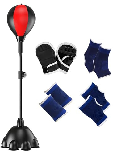 Boxgeschwindigkeit Ball mit Ständer, Reflex -Bag -Boxing, Höhenverstellbare Geschwindigkeitsball mit Ständer, Reaktionszielhöhe Einstellbare Reflex freistehende Geräte für Antispannung