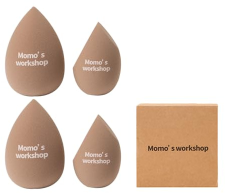 Momo's Workshop Puderquaste, Make-up-Schwamm für flüssige Foundation, ultraweiche Gesichtspuderquaste, leicht zu reinigen, für Kissen/Creme