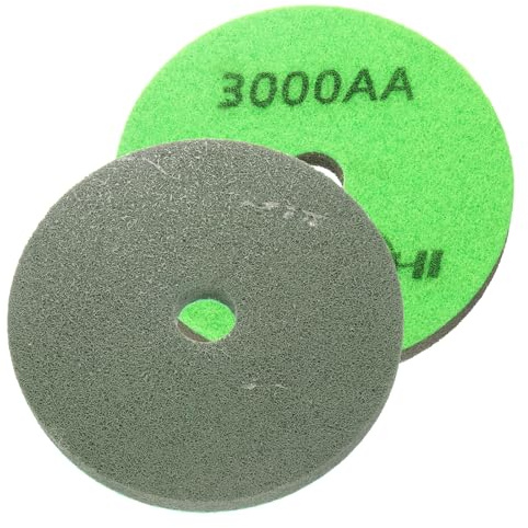 QUARKZMAN 2 Pezzi Dischi Diamantati Per Lucidatura In fibre 5 Diametro Grana 3000 Spugna Abrasiva Per Levigatrice Lucidatrice A Umido Per Marmo Cemento Di Lucidatura Verde Verde Scuro