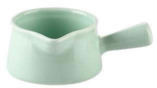 Bamboo Sea Salsiera Brocca for Latte in Ceramica ad Alta Temperatura - Tazza con Manico Non smaltato for Salsa di marmellata al Miele Salsiera(Green)