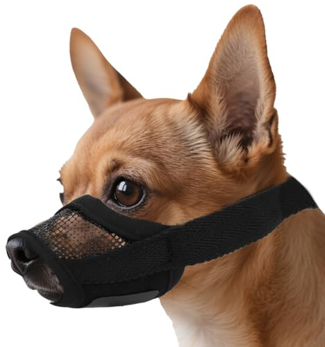 BOXOB Weicher Netzgewebe maulkorb für Hunde klein, atmungsaktiv bequem Mundschutz verstellbar Maulkorb Hunde zur Verhinderung von Beißen Bellen und Kauen für die Tierpflege das Training und Ausflüge