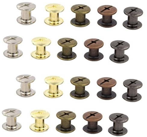 TOPPERFUN 100 Set Rivetti Doppi per Pelle in Colori per Riparazioni e Artigianato Te Accessori Riparazione Cuoio per Borse Scarpe Cinture
