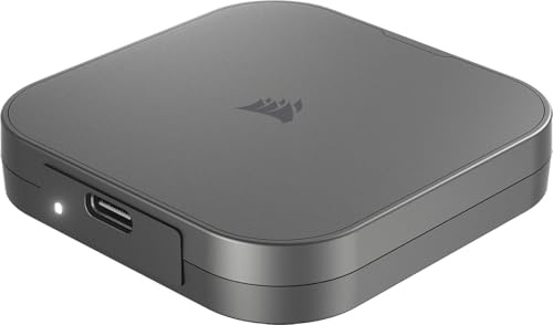 Corsair EX300U 4TB Portable External USB-C SSD – USB 3.2 Type-C Gen2 Connection, Plug and Play, MagSafe, Cable Included – Windows PC, macOS, iOS, iPadOS, Android – Grey