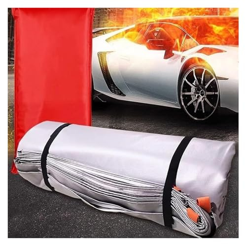 Manta Reutilizable para extintor de Incendios de Coches, Personalizada para vehículos eléctricos, Cubierta Grande de Fibra de Vidrio recubierta de Silicona (6 m x 9 m), Ideal para garajes, a