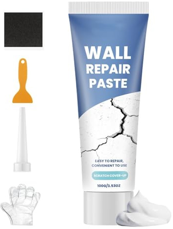 Reparador de Paredes Kit Reparador - Adhesivo Sellador para Grietas | Pasta para Paredes en Agujeros | para Rellenar Agujeros Grietas Pintura Hormigón Cerámica Suelo Techo