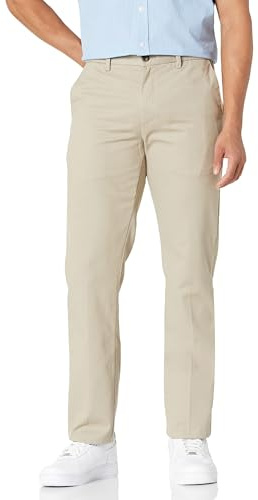 Amazon Essentials mäns slim-fit skrynkelbeständig Chino-byxa med platt framsida, kaki brun, 32 B x 32 L