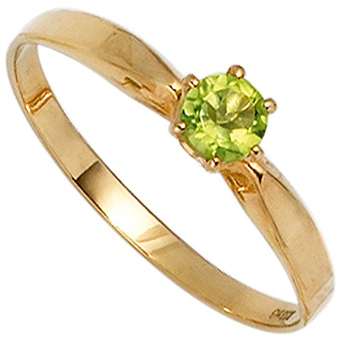 Jobo Damen-Ring aus 14 Karat 585 Gold mit Peridot