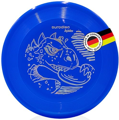 eurodisc 100g Soft Sportflugscheibe – Flexible Trainings-Disc mit stabilem Flugverhalten & kontrollierter Wurftechnik – Blau