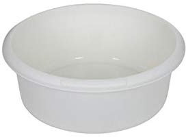 Galleries Washing Up Bowl Round Plastic Small & Large Basin Sink Kitchen (Cream, Large Round Bowl)