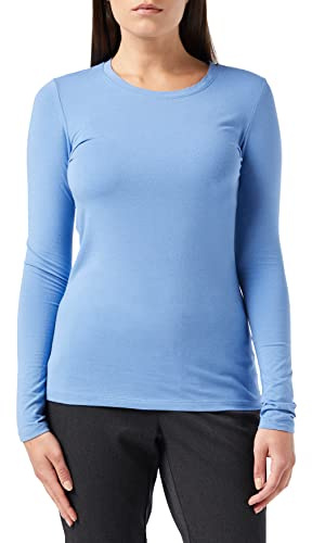 Amazon Essentials Women's Långärmad T-shirt med rund hals klassisk passform (finns i plusstorlek), Blå, XL