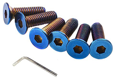ihreesy 6PCS Boulons de Vis de Volant,M5 x M1.25 Acier Inoxydable Kit de Boulons de Volant de Voiture Kit de Vis Conique de Volant de Course avec Clé