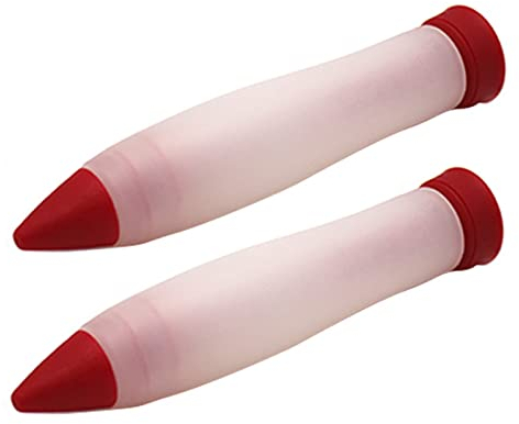 LTLWSH Stylo GâTeau Fondant Silicone Seringue GâTeau Silicone Stylo Glacage Patisserie 2Pcs Seringues à PâTisserie, AdaptéEs à La DéCoration De GâTeaux, PâTisseries Et Desserts