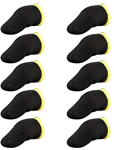 Mobile Game Fingerhülsen, 10 Stück Fingerhülsen für Gaming, Anti-Schweiß Daumenärmel für mobiles Gaming, Atmungsaktive Pro Gaming Fingerhandschuhe, Schwerelos Magnetischer Touchscreen Fingerhülsen