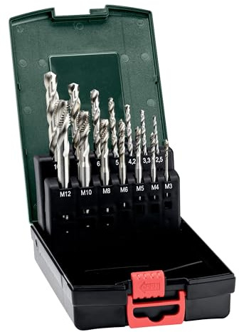 metabo Maschinengewindebohrer Set 14‑teilig - Präzises Gewindeschneiden, langlebige Ausführung, kompakt, für für Stähle bis 800 N/mm² Festigkeit, Guss und Buntmetalle