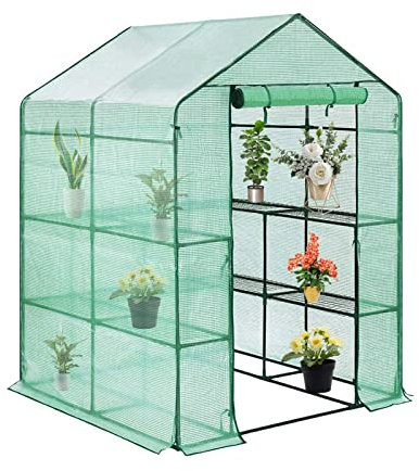 YSUEFIJO Serra da Balcone Invernale, Serra da Terrazza per Piante, Serra da Esterno Portatile, in PE Impermeabile e Anti UV, Serra da Parete per Piante e Fiori