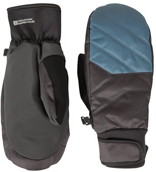 Mountain Warehouse Arctic Edge Waterproof Ski Mitten - Breathable & Quick Drying - Best for Winter Cycling, Running, Camping & Hiking Black XL