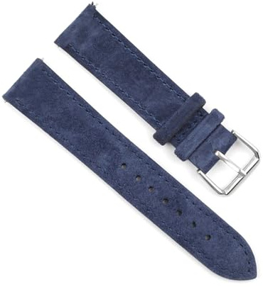 WAikub Cinturino per orologio in pelle scamosciata 18mm 19mm 20mm 22mm 24mm Cinturini per orologi Accessori per orologi con fibbia in acciaio inossidabile, Blu scuro, 20mm