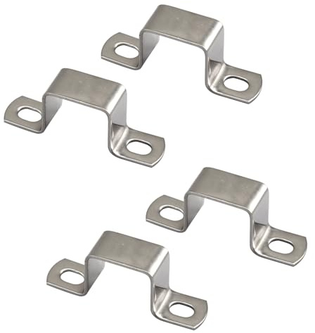 SeeRaphee Vierkantrohrschelle aus 304 Edelstahl, U-förmig, 60 x 60 mm, 4 Stück