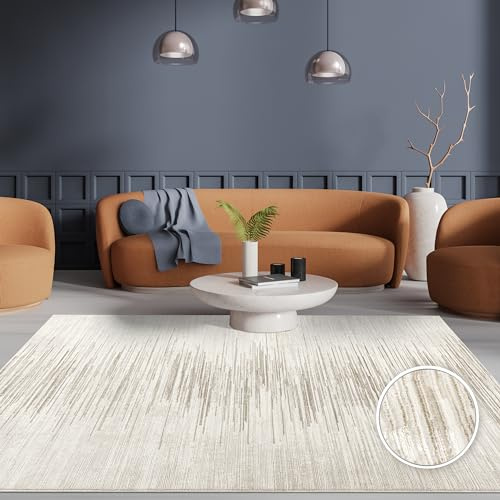 Paco Home Teppich Wohnzimmer Schlafzimmer Kurzflor Skandinavisch Boho Geometrisch Abstrakte Muster weich 3D Effekt Modern Elegant Creme, Grösse:80x300 cm