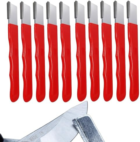Lemon Egg Portable Quick Sharpener, Lawnmower Dull Blade Sharpener, Multipurpose Garden Tool Sharpener Blade Sharpener Stone for Knife Pruners Loppers Hedge Shears Scissors Axe Lawn Mowers (10, red)
