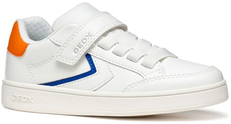 Geox J Eclyper Boy A, Scarpe da Ginnastica Bambini e Ragazzi, White Lt Orange, 39 EU