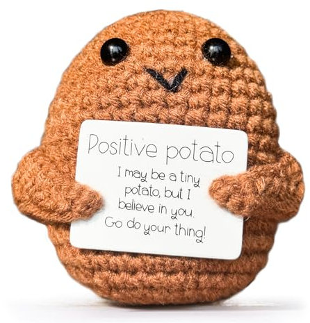 KIAYOO Pomme de Terre Positive, Cadeau Femme Homme Couple Decoration Maison, Anniversaire Personnalisé, Noël, Nouvel an Encouragement Réconfort Gadget Utile Rigolo Peluche