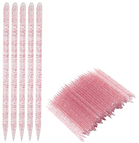 Empujador de Cutículas, 100 Piezas Empujador de Cutículas de Uñas Palitos de Naranja para Uñas Palitos Empujadores de Cutículas de Madera Palitos de Manicura y Pedicura de (Rosa