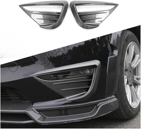 Becquet Aileron Arrière Autocollant Décoration ABS Pour Tesla Pour Modèle 3 Y 2021 2022 2023 Couvercle Protection Lame Becquet Phare Antibrouillard Couteau À Vent Voiture Aileron Arrière Voiture(Y Bri