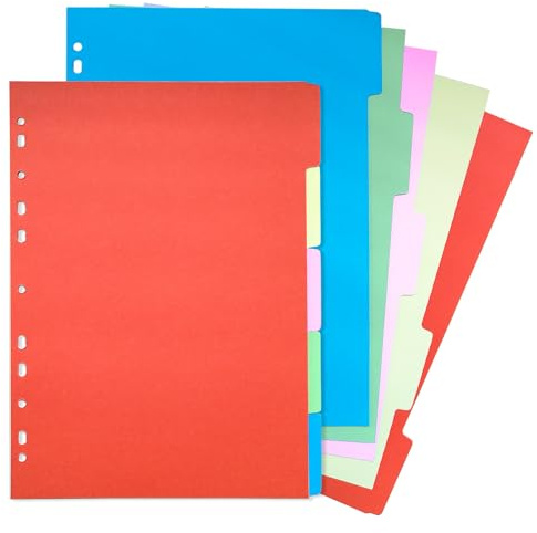 DY.2ten 10 Fogli Divisori Raccoglitori ad Anelli A4,11-fori Colourful Filler Pagine Divisorio Pagina Indice Tab, per Scuola o Ufficio, A4 Cartoncini Separatori per Raccoglitori ad Anelli