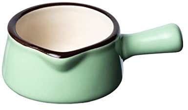 Ceramic Gravy Boat Mini Milk Jug with Handle Green
