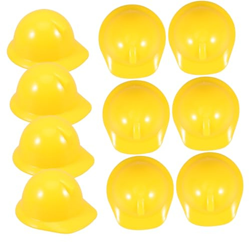 DRESSOOS Mini Casques De Sécurité en Plastique Jaunes, Casques pour Mini-poupées Et Animaux De Compagnie, Taille Miniature, Accessoires Décoratifs pour Fêtes Et Bricolage, Lot de 10 Pièces