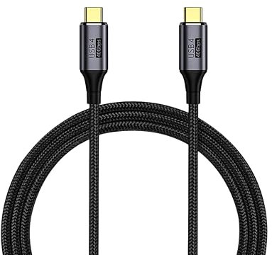 PremiumCord Cable De Conexión USB4™ Tipo C, Thunderbolt 3, 8K@60Hz, Cable De Datos Ultraspeed ​​Hasta 40Gbit/S, Enchufe Tipo C, Carga Rápida Hasta 240W, Color, Longitud 0,3m