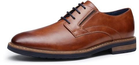 Bruno Marc Scarpe Oxford Uomo in Pelle Stringate Derby Basse Oxford Vintage Elegante,Size 44,Marrone,BMEMOX2502
