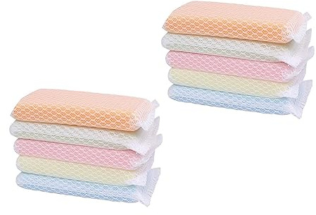 FOYTOKI Pinkredible Cleaning Sponges 10pcs Kitchen Sponge Scrubber, Double-Sided Scouring Pads, Soft, Highly Absorbent Random Color
