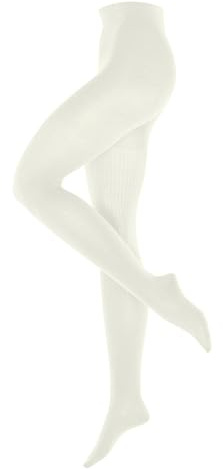 Burlington dam Strumpbyxor Rib Couture W Ti ull tjock enfärgat 1 par, Vit Off-White 2040, 40-42