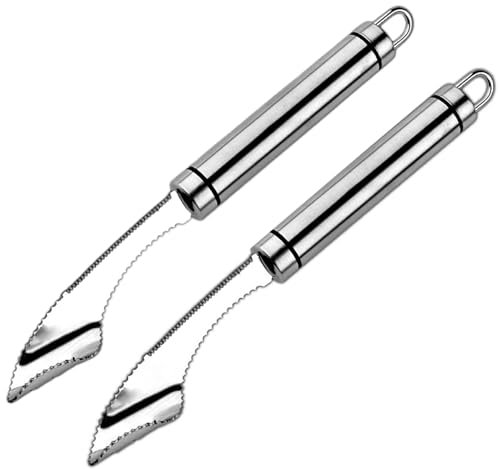 Jorzer Jalapeno Corer Tool 2 PCS Pepper Corer Stainless Steel Serrated Slice Jalapeno Corer Tool Kitchen Easily Seed Remove & Slice off Seed Remover for Zucchini