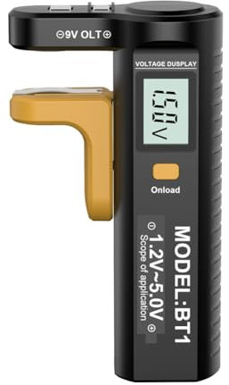 Restikiant Digitaler Batterietester mit LCD-Anzeige AA/AAA/C/D/9 V/1,5 V Knopfzellenbatterie-Kapazitätsprüfer