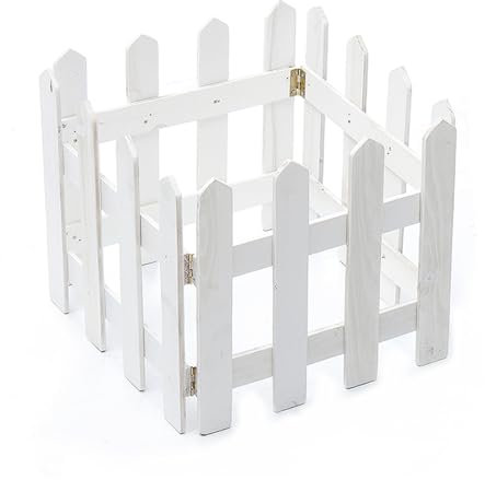 Wuyangcun Staccionata in legno per albero di Natale, decorazione per albero di Natale, in miniatura, 119 cm di lunghezza x 30 cm di altezza (bianco)