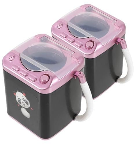 Healeved 2pcs Mini Makeup Sponge Cleaner Machine Electric Brush Puff Cleaner Deep Clean for Brushes Travel
