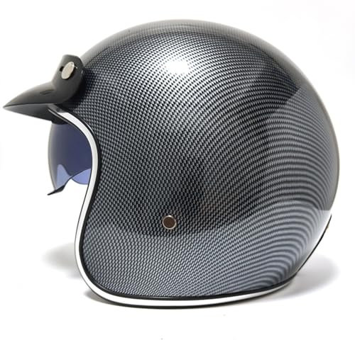 Casque Bols Moto Adulte Casque Jet avec Anti Scratch Visiere Casque Moto Demi-Jet Casque Semi-Ouvert Casque Moto Scooter Compact Certifié ECEDOT Applicable Hommes Femmes 6,XXL:63-64CM