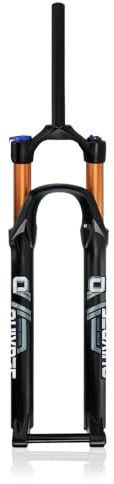 27,5 29 Pouces VTT Fourche À Suspension Course 120mm Fourche Air Vélo De Montagne 110x15mm BOOST Axe Traversant Fourche Avant Réglage Du Rebond Verrouillage Manuel Frein À Disque XC AM FR(Gold Straigh