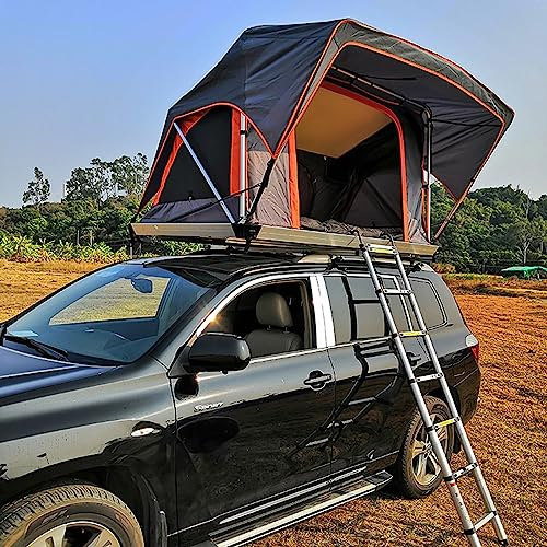 Tienda de campaña de techo de viaje para coche, tienda plegable totalmente automática para 2 personas, transpirable y ventilada, almacenamiento conveniente para viajes por carretera