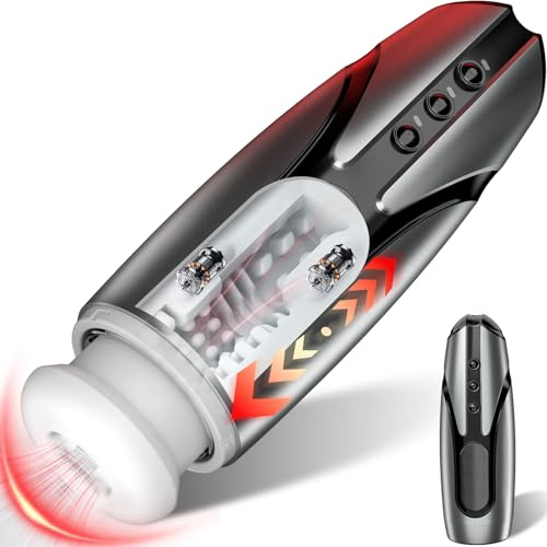 Masturbeuse Sex Toýs Homme avec 7 Modes de Vibration & Poussée, Masturbateurs Masculins Automatiques Vaginette Réaliste, Double Moteur Sex Machine Mains Libres pour Adultes Jouets Sex