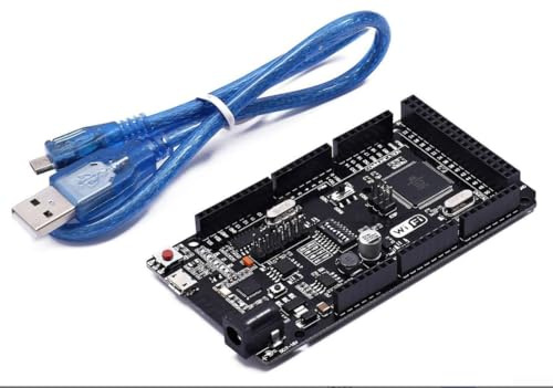Placa compatible con Mega2560 con módulo WiFi R3, adaptador USB a serie CH340G y memoria de 32 MB para una conectividad mejorada (placa + cable)