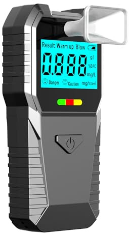 Portable Breathalyzer Alcohol Tester, Digital Breath Alcohol Detector with LCD Display, Multi-Unit BAC & Alcohol Level Indicator, Personal Tester for Home & Travel