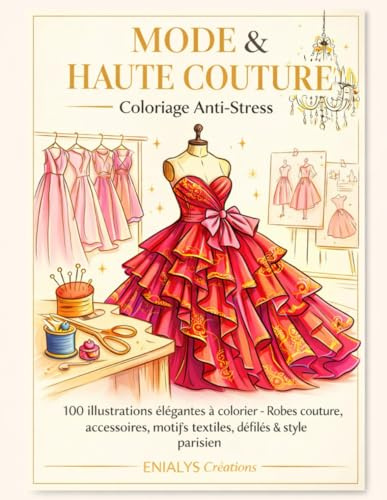 MODE & HAUTE COUTURE: Coloriage anti-stress pour adultes – Mode, haute couture, robes élégantes, accessoires, motifs textiles, défilés et univers fashion